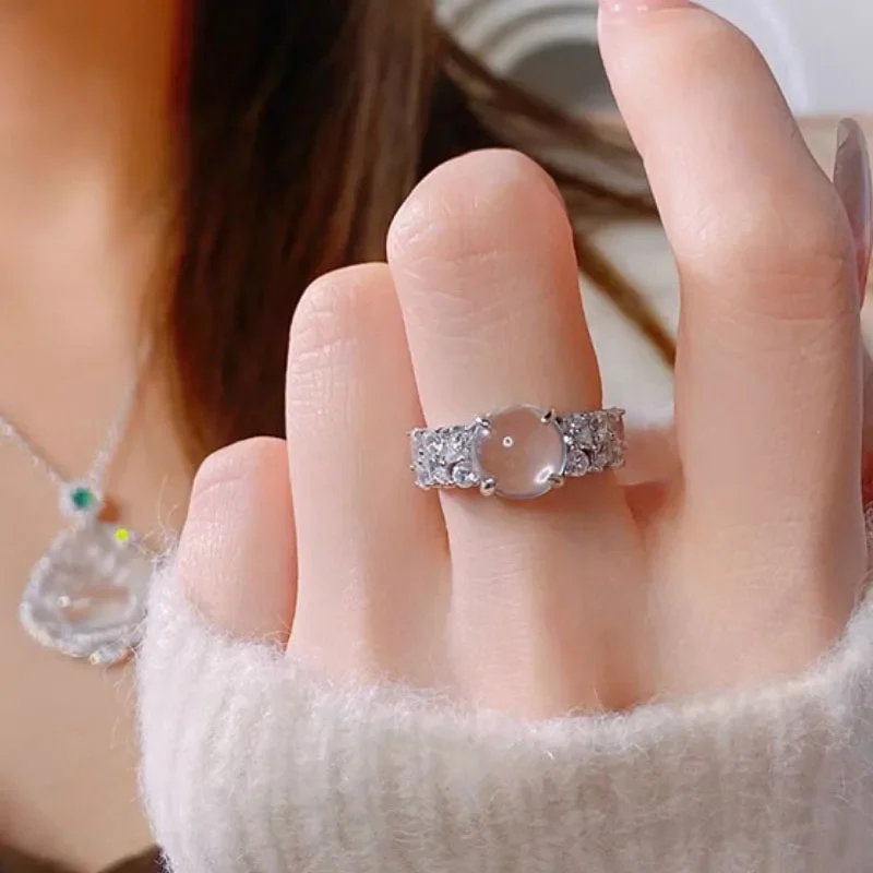 Light Luxury Gentle Style Natural Ice Chalcedony Rings for Women Antique Style Inlaid Elliptical Elegant and Fashion Jewelry
Light Luxury Gentle Style Natural Ice Chalcedony Rings for Women Antique Style Inlaid Elliptical Elegant and Fashion Jewelry