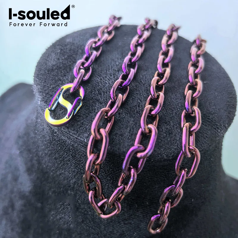 6.8mm TA1 Pure Titanium electrolytic polished anodized purple O-chain necklace simple and fashionable
6.8mm TA1 Pure Titanium electrolytic polished anodized purple O-chain necklace simple and fashionable