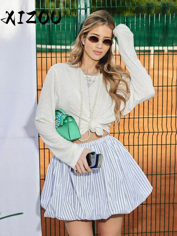 XIZOU Stripe Ball Gown Skirts Women Y2K Hottie Autumn Fashion Casual Simple Basic Streetwear Wild Daily Skinny Mini Bottoms
XIZOU Stripe Ball Gown Skirts Women Y2K Hottie Autumn Fashion Casual Simple Basic Streetwear Wild Daily Skinny Mini Bottoms