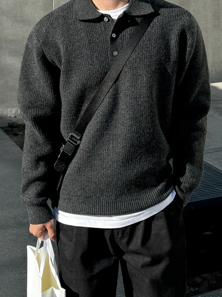 SYUHGFA 2025 Winter Korean Style Men's Sweaters Turn-down Collar Solid Color Long Sleeve Single Breasted Loose Male Pullovers
SYUHGFA 2025 Winter Korean Style Men's Sweaters Turn-down Collar Solid Color Long Sleeve Single Breasted Loose Male Pullovers