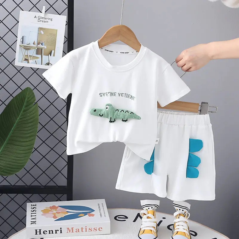 Summer Children Boys Suit Kids Sport Cotton 3D Cartoon T-Shirt Short Pants 2Pcs/Set Toddler Clothing Tracksuits 1 2 3 4 5 Years
Summer Children Boys Suit Kids Sport Cotton 3D Cartoon T-Shirt Short Pants 2Pcs/Set Toddler Clothing Tracksuits 1 2 3 4 5 Years
