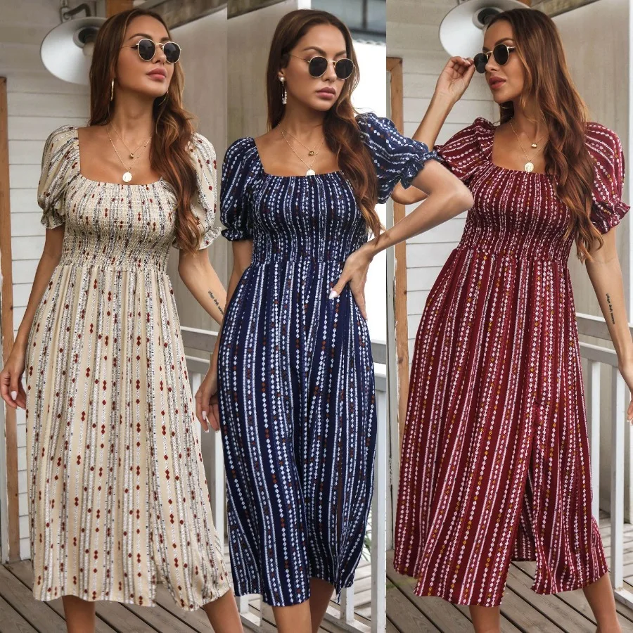 【New style】Model real shot of 2022 - European and American women's clothing summer new printed bubble sleeve rayon dress
【New style】Model real shot of 2022 - European and American women's clothing summer new printed bubble sleeve rayon dress