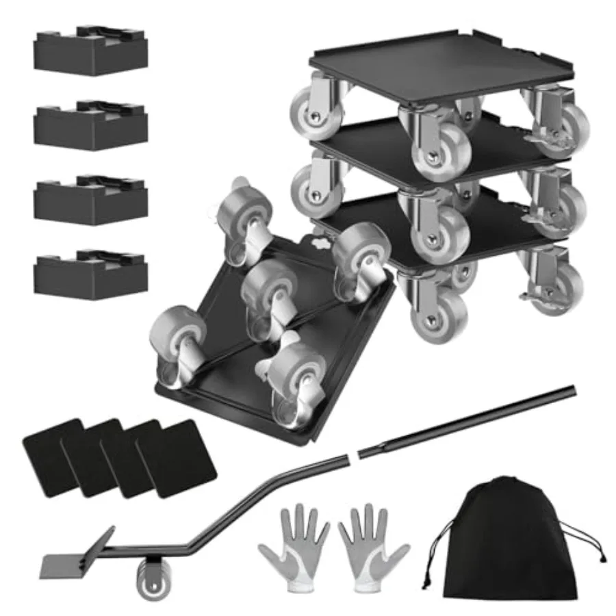 Furniture Dolly and Movers Set 3307LBS Max Load 5X 360° Universal Rubber Wheels Carbon Steel Construction Includes Lifter Jacks
Furniture Dolly and Movers Set 3307LBS Max Load 5X 360° Universal Rubber Wheels Carbon Steel Construction Includes Lifter Jacks