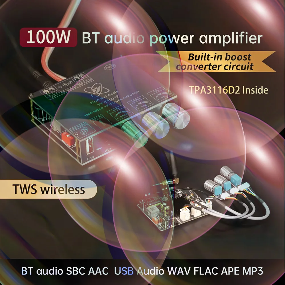 Плата усилителя звука DC 12~24В, моно, 100Вт, с Bluetooth, регулировкой громкости, поддержкой TWS, TPA3116
Плата усилителя звука DC 12~24В, моно, 100Вт, с Bluetooth, регулировкой громкости, поддержкой TWS, TPA3116