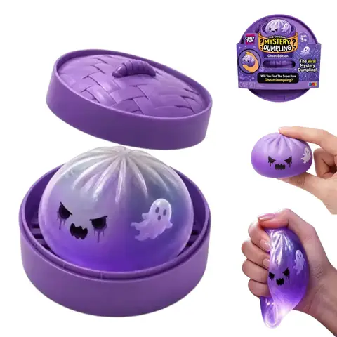 Squishy Morbido a Lenta Risalita a Forma di Fantasma di Halloween con Glitter, Antistress, con Vaporiera, Regalo a Forma di Pagnotta di Squalo Imbottita