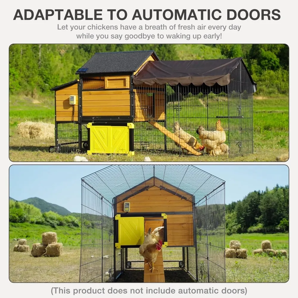 Chicken Coop with Wheels - Spacious 85" Metal Frame Chicken House with Nesting Box and Leakproof Pull-on Tray - Portable
Chicken Coop with Wheels - Spacious 85" Metal Frame Chicken House with Nesting Box and Leakproof Pull-on Tray - Portable