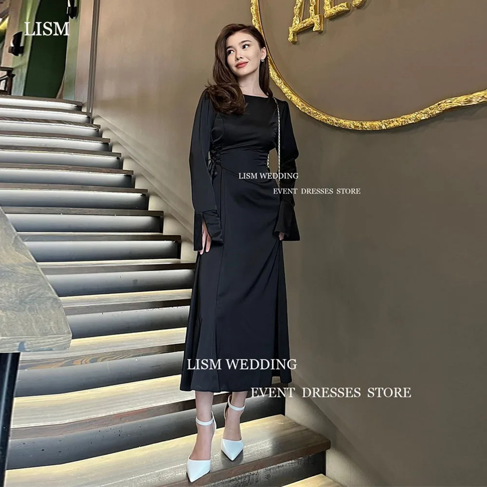LISM Black Evening Dresses Simple 2024 Party Gown Elegant O-Neck Full Sleeves A-Line Formal Occasion Robe De Soirée For Women
LISM Black Evening Dresses Simple 2024 Party Gown Elegant O-Neck Full Sleeves A-Line Formal Occasion Robe De Soirée For Women