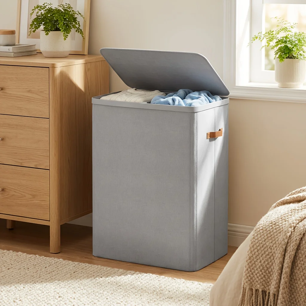 44.9 Gal Large Capacity Laundry Hamper with Lid And Handles, Removable Dual Compartment Bags, Fiberglass Rod Reinforced Frame, Easy Assembly, Laundry Baskets
44.9 Gal Large Capacity Laundry Hamper with Lid And Handles, Removable Dual Compartment Bags, Fiberglass Rod Reinforced Frame, Easy Assembly, Laundry Baskets
