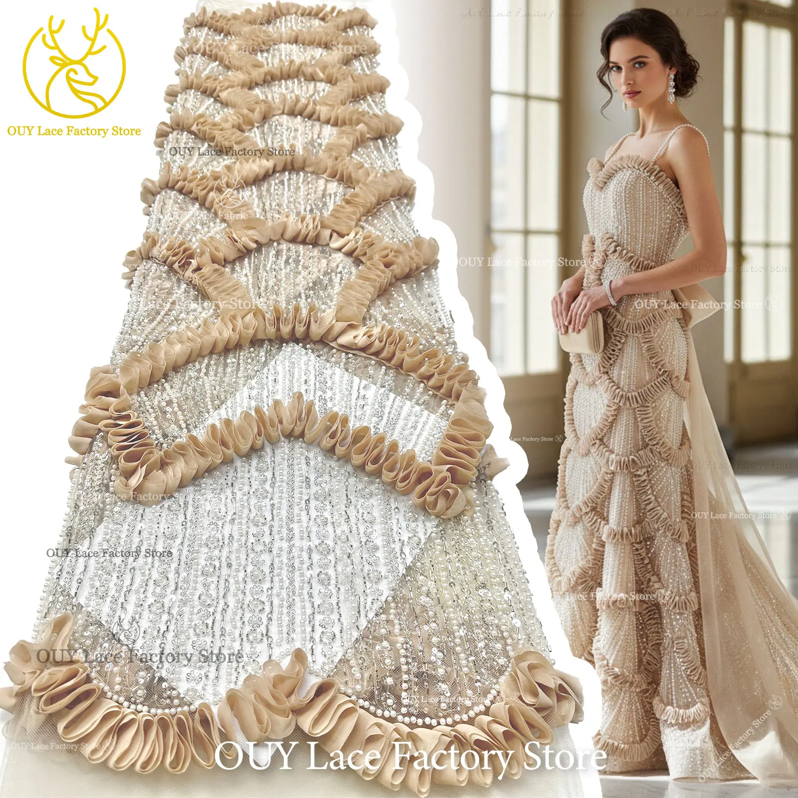 3D High-End French Mesh Groom Embroidery Beaded Lace Fabric 2026 High Quality African Sequins Tulle For Wedding Dress Sewing
3D High-End French Mesh Groom Embroidery Beaded Lace Fabric 2026 High Quality African Sequins Tulle For Wedding Dress Sewing