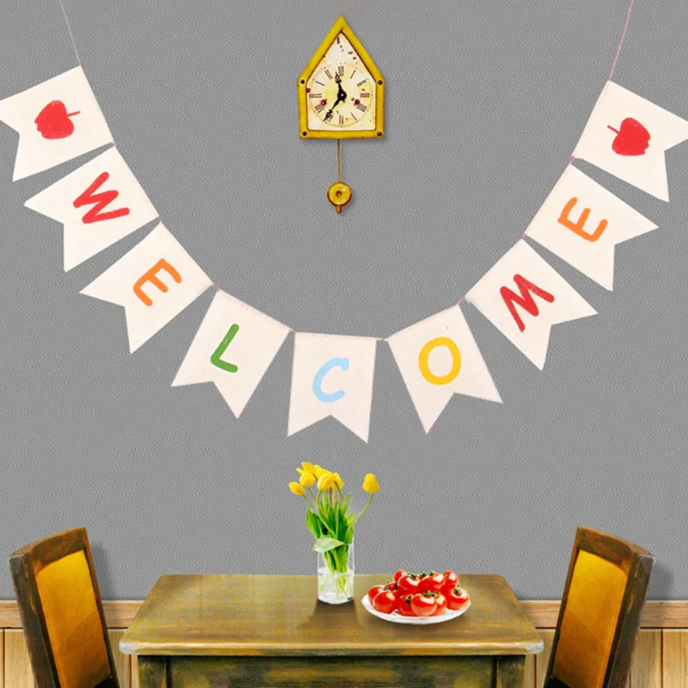 Welcome Flags for Party Scene Props Photo naments Neutral Decorations Back to School Banner Lightweight Compact Size
Welcome Flags for Party Scene Props Photo naments Neutral Decorations Back to School Banner Lightweight Compact Size