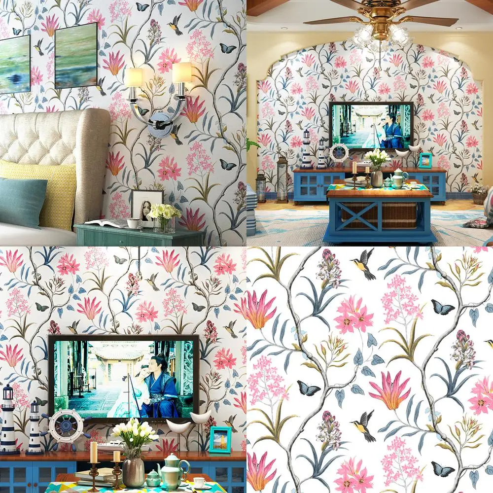 American country wallpaper fresh pastoral flower bird bedroom living room TV background entrance non woven Mediterranean
American country wallpaper fresh pastoral flower bird bedroom living room TV background entrance non woven Mediterranean