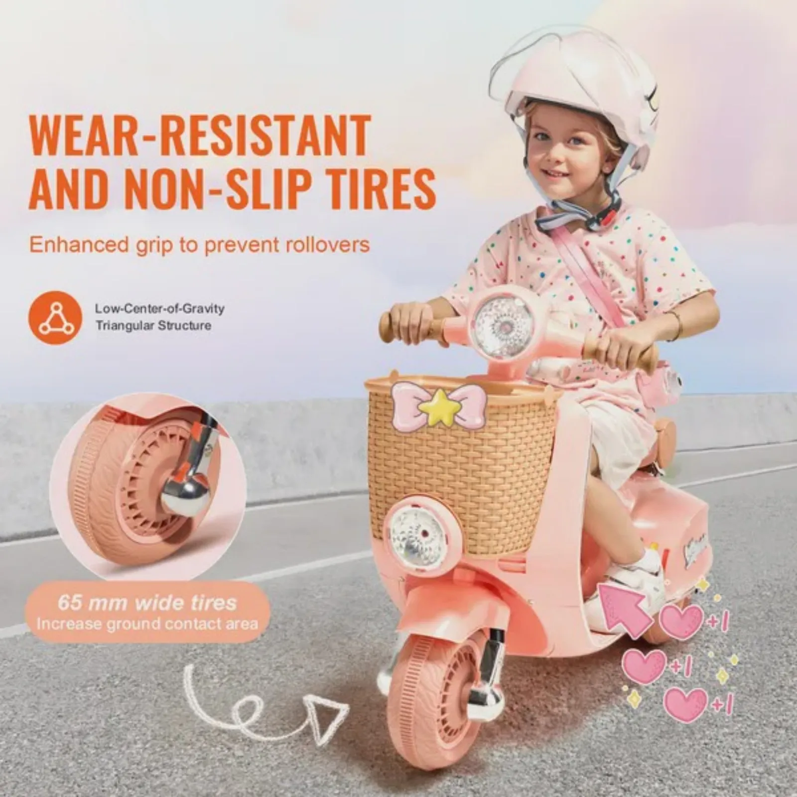 Kids Ride On Motorcycle 6V Battery Powered Electric Motorcycle Trike with Speed Up to 2mph Headlight LED Light Music Bluetooth Basket 3 Wheel Ride on Toys for Children Boys Girls Aged 3-4
Kids Ride On Motorcycle 6V Battery Powered Electric Motorcycle Trike with Speed Up to 2mph Headlight LED Light Music Bluetooth Basket 3 Wheel Ride on Toys for Children Boys Girls Aged 3-4
