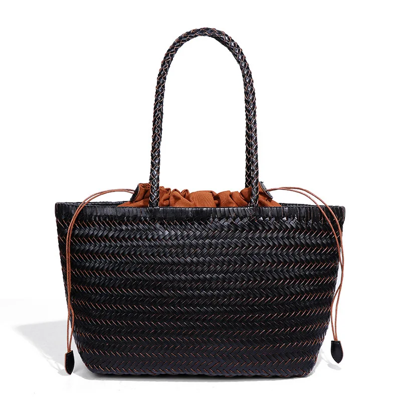 Artisan Braided Top-Grain Cowhide Market Tote - Vintage Detachable Crossbody Bag with Rattan Accents Woven Design
Artisan Braided Top-Grain Cowhide Market Tote - Vintage Detachable Crossbody Bag with Rattan Accents Woven Design