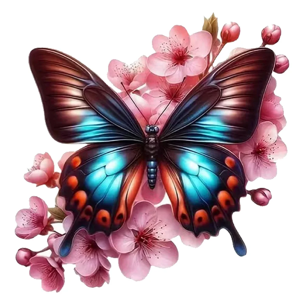 Vibrant Blue & Orange Butterfly with Pink Cherry Blossoms Vinyl Decal Sticker Bright Bathroom for Home Decoration, Vinyl Decals,
Vibrant Blue & Orange Butterfly with Pink Cherry Blossoms Vinyl Decal Sticker Bright Bathroom for Home Decoration, Vinyl Decals,