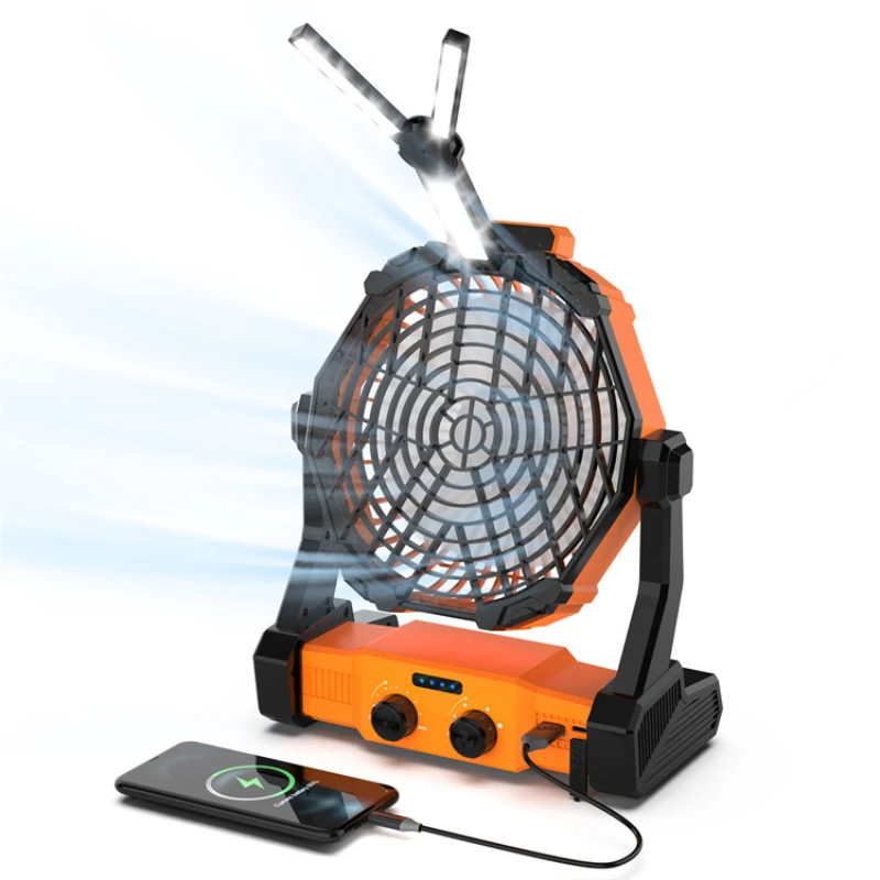 Outdoor Waterproof Portable Fan 8000mAh Rechargeable Battery Powered Fan with LED Lantern
Outdoor Waterproof Portable Fan 8000mAh Rechargeable Battery Powered Fan with LED Lantern
