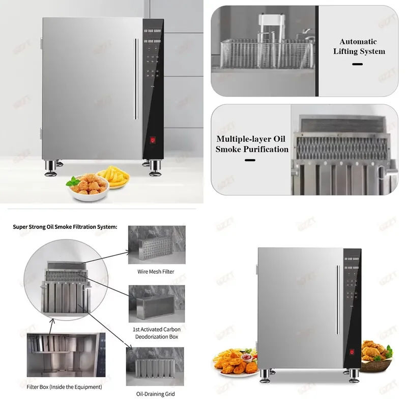 2026 7.5L Indoor Shopping Mall Smokeless Intelligent Frying Electric Fryer Machine with 6 Preset Program Five-level Fume
2026 7.5L Indoor Shopping Mall Smokeless Intelligent Frying Electric Fryer Machine with 6 Preset Program Five-level Fume