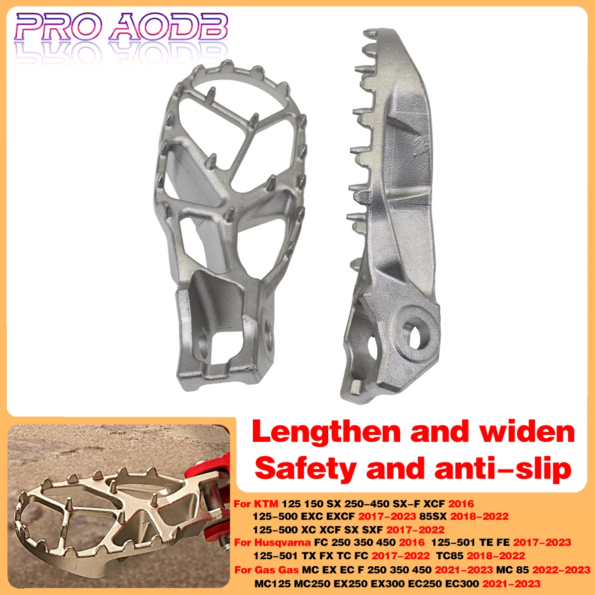 For KTM Footrest Footpeg Foot Pegs 125-450 SX SXF XC-F 2016 125-500 EXC EXC-F 2017-2023 XC XCF SX SX-F 2017-2022 85SX 2018-2022
For KTM Footrest Footpeg Foot Pegs 125-450 SX SXF XC-F 2016 125-500 EXC EXC-F 2017-2023 XC XCF SX SX-F 2017-2022 85SX 2018-2022