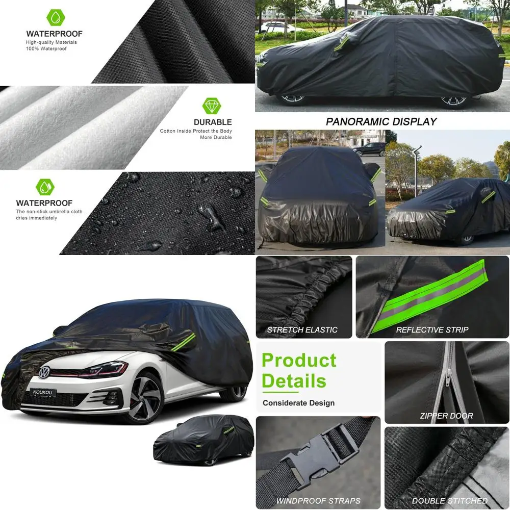 Universal Fit Waterproof 7-Layer Outdoor Car Cover with Zipper, Suitable for Hatchbacks, Length 163-178 inches
Universal Fit Waterproof 7-Layer Outdoor Car Cover with Zipper, Suitable for Hatchbacks, Length 163-178 inches