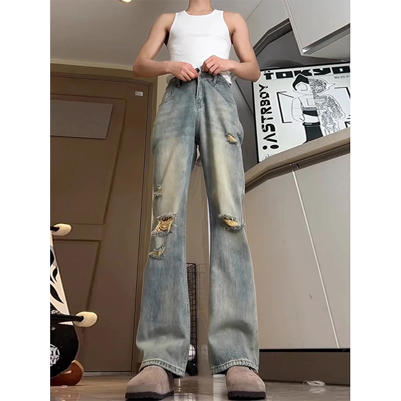 Retro Blue Men's Jeans Summer American High Street Casual Hole Punching Straight Leg Trousers Youth Fashion Straight Tube Pants
Retro Blue Men's Jeans Summer American High Street Casual Hole Punching Straight Leg Trousers Youth Fashion Straight Tube Pants