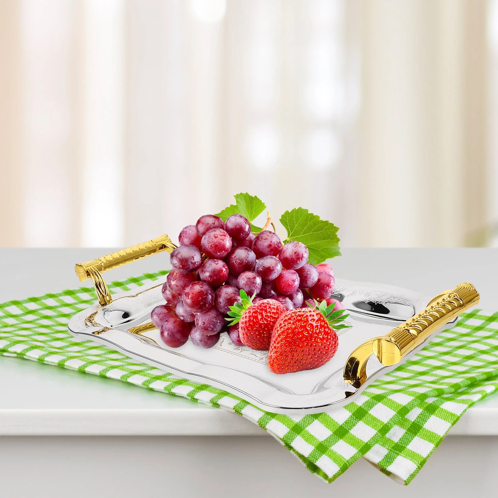 Dining Vintage Fruit Bowl Metal Trays Convenient Coffee Table Plate Entertainment Cutlery
Dining Vintage Fruit Bowl Metal Trays Convenient Coffee Table Plate Entertainment Cutlery