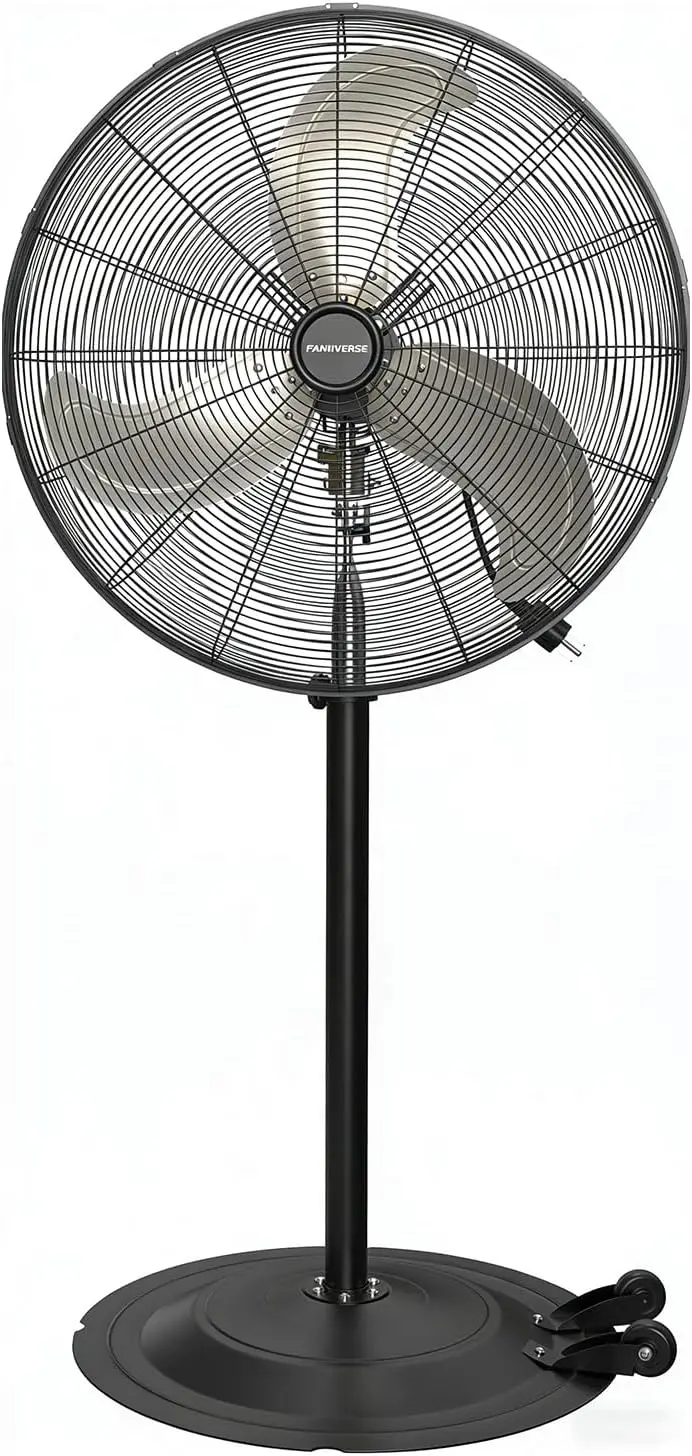 30-Inch Heavy-Duty Industrial Pedestal Fan, 9500 CFM High-Velocity Oscillating Metal Stand Fan with Rolling Wheels, 3-Speed for Commercial & Industrial Use in Large Warehouses, Garages, Shops, UL Certified
30-Inch Heavy-Duty Industrial Pedestal Fan, 9500 CFM High-Velocity Oscillating Metal Stand Fan with Rolling Wheels, 3-Speed for Commercial & Industrial Use in Large Warehouses, Garages, Shops, UL Certified