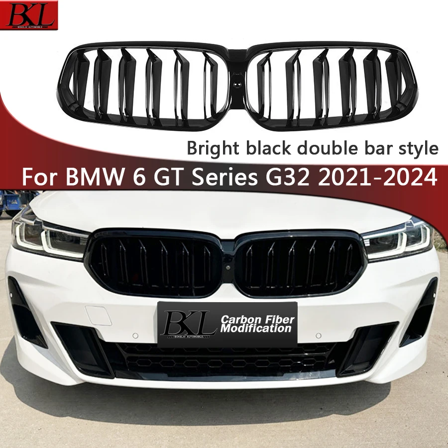 for BMW 6 Series GT G32 2021-2024 Double Kidney Grille Bright Black ABS Plastic Carbon Fiber Front Bumper Car Decorative Grille
for BMW 6 Series GT G32 2021-2024 Double Kidney Grille Bright Black ABS Plastic Carbon Fiber Front Bumper Car Decorative Grille