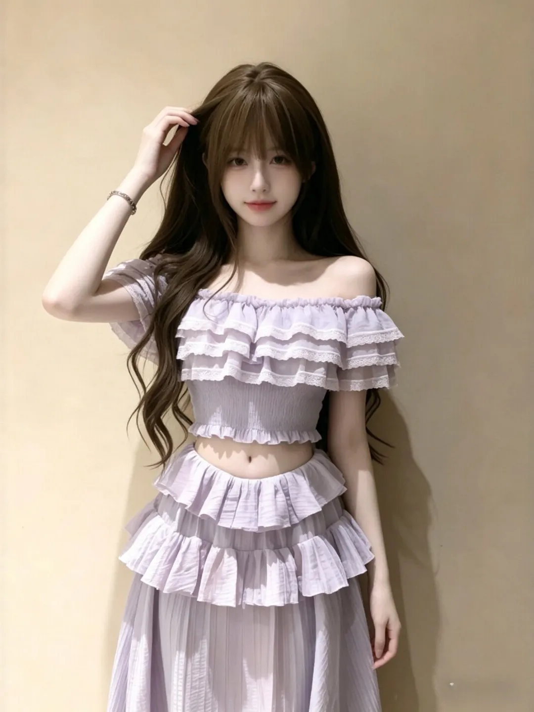 Pastel Purple One-Shoulder Top And Skirt Set Elegant Casual Summer Outfit Two-Piece Ensemble French Style Cotton Blend
Pastel Purple One-Shoulder Top And Skirt Set Elegant Casual Summer Outfit Two-Piece Ensemble French Style Cotton Blend