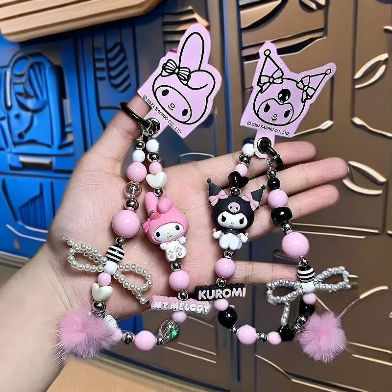 Sanrio Melody Black Pink Beads Key Chain Cute Kuromi Mobile Phone Chain Hangings Cartoon Backpack Pendant Lovely Camera Chain
Sanrio Melody Black Pink Beads Key Chain Cute Kuromi Mobile Phone Chain Hangings Cartoon Backpack Pendant Lovely Camera Chain