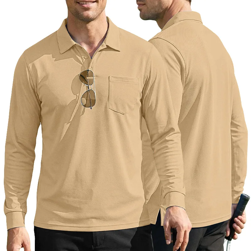 Solid Mesh Lapel Polo Shirt For Men, Loose Fit Button Front Long Sleeve Breathable Tops Outdoor Fitness Daily Casual Outfit
Solid Mesh Lapel Polo Shirt For Men, Loose Fit Button Front Long Sleeve Breathable Tops Outdoor Fitness Daily Casual Outfit
