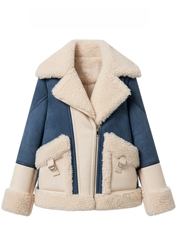 Women's Thiened Denim Lamb Fur Jaet Korean Sle Loose Warm Cotton Coat Long Sve Zipper Closure Color
Women's Thiened Denim Lamb Fur Jaet Korean Sle Loose Warm Cotton Coat Long Sve Zipper Closure Color