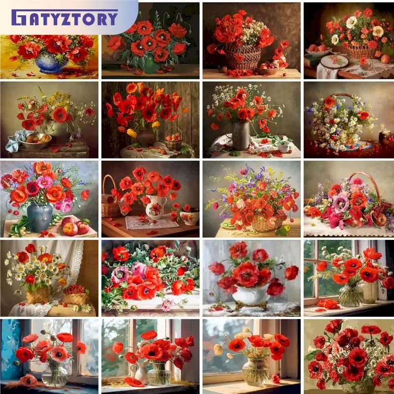GATYZTORY 60x75cm Painting By Numbers Kits Diy Gift For Adults Red Flower Oil Painting With Frame For Modern Home Decor
GATYZTORY 60x75cm Painting By Numbers Kits Diy Gift For Adults Red Flower Oil Painting With Frame For Modern Home Decor