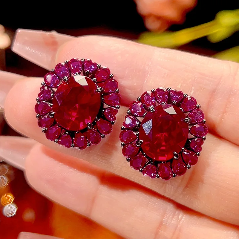 Vintage Red Oval Cut Zircon Jewelry Adjustable Ring Big Gemstone Dangle Earrings Necklace for Women Wedding Party Luxury Bridal
Vintage Red Oval Cut Zircon Jewelry Adjustable Ring Big Gemstone Dangle Earrings Necklace for Women Wedding Party Luxury Bridal
