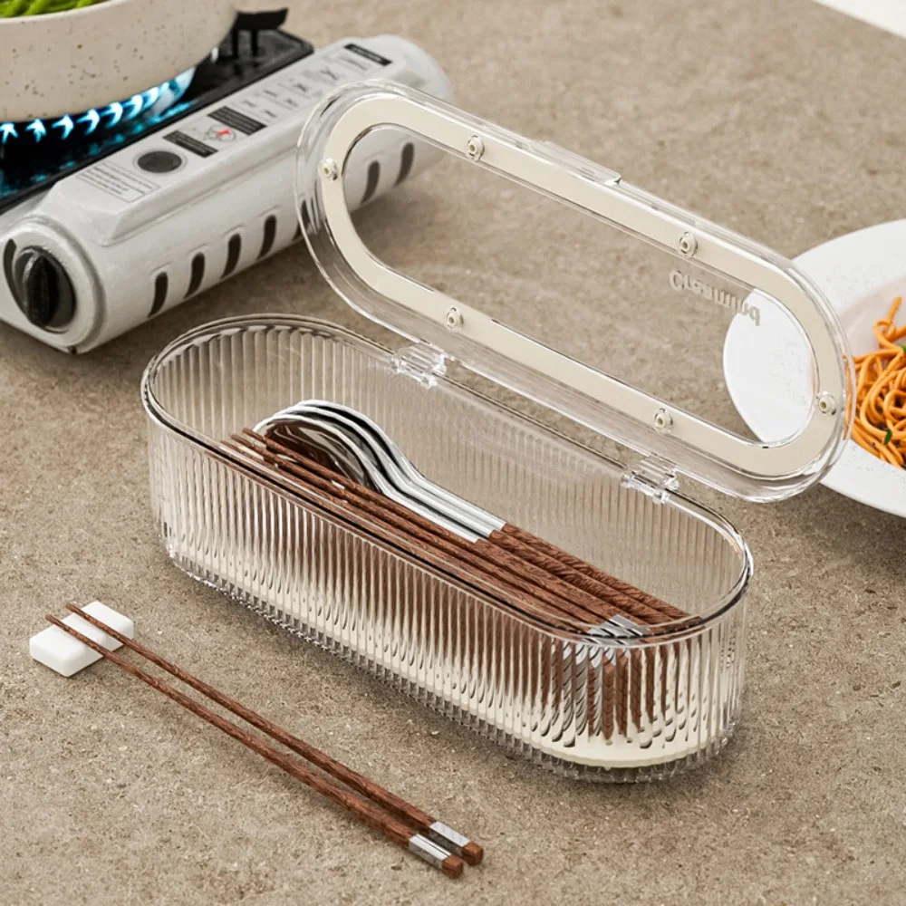 Dustproof Chopstick Organizer Flip Cover with Draining Tray Cutlery Storage Box Thickened Large Capacity Flatware Holder Office
Dustproof Chopstick Organizer Flip Cover with Draining Tray Cutlery Storage Box Thickened Large Capacity Flatware Holder Office
