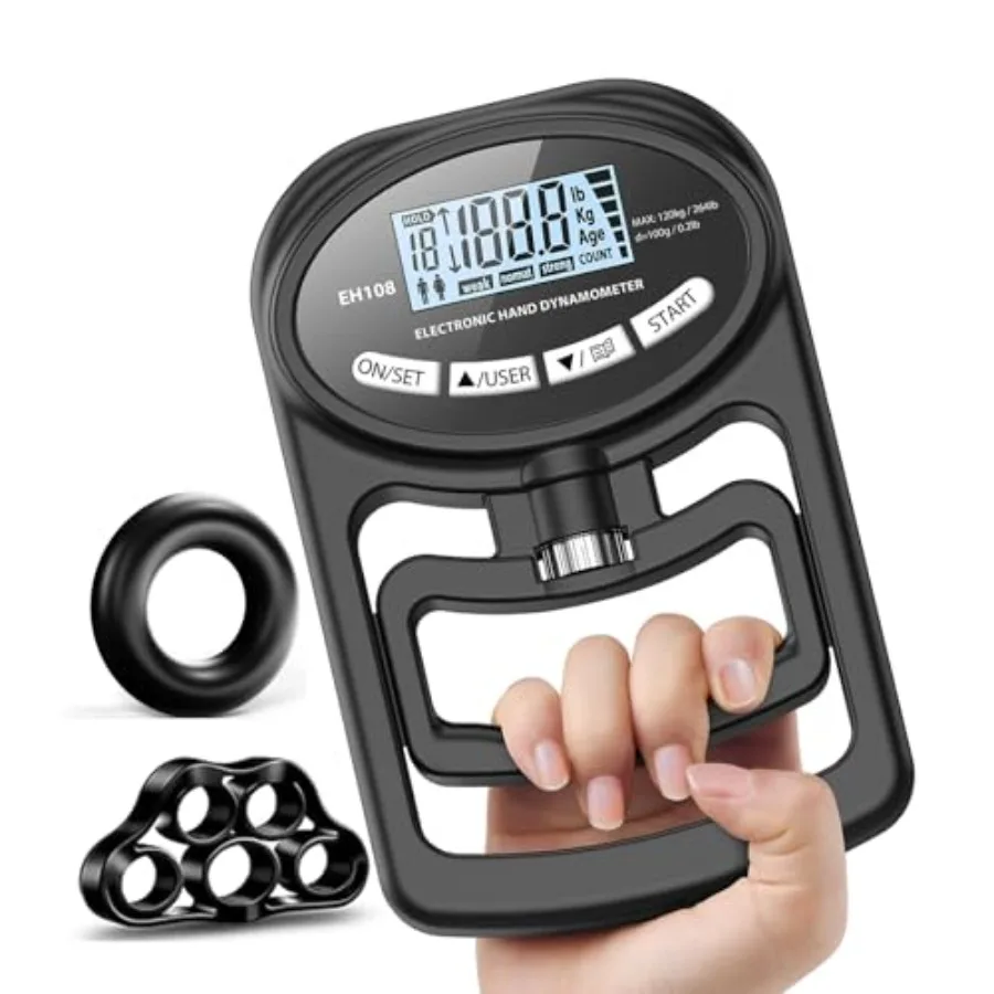 Hand Grip Strength Tester Trainer Electronic Hand Dynamometer Forearm Grip Strengthener Exerciser Digital Training Gauge 265 Lb
Hand Grip Strength Tester Trainer Electronic Hand Dynamometer Forearm Grip Strengthener Exerciser Digital Training Gauge 265 Lb