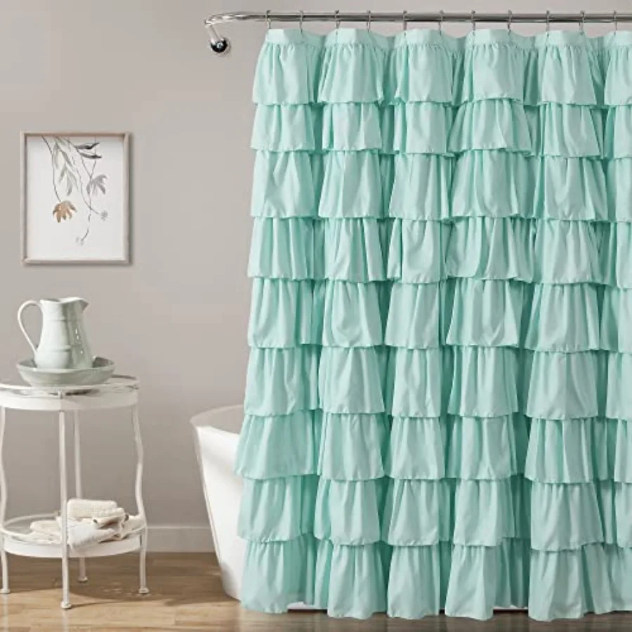 Ruffle Shower Curtain Floral Textured Vintage Chic Farmhouse Style Design 72" x 72
Ruffle Shower Curtain Floral Textured Vintage Chic Farmhouse Style Design 72" x 72