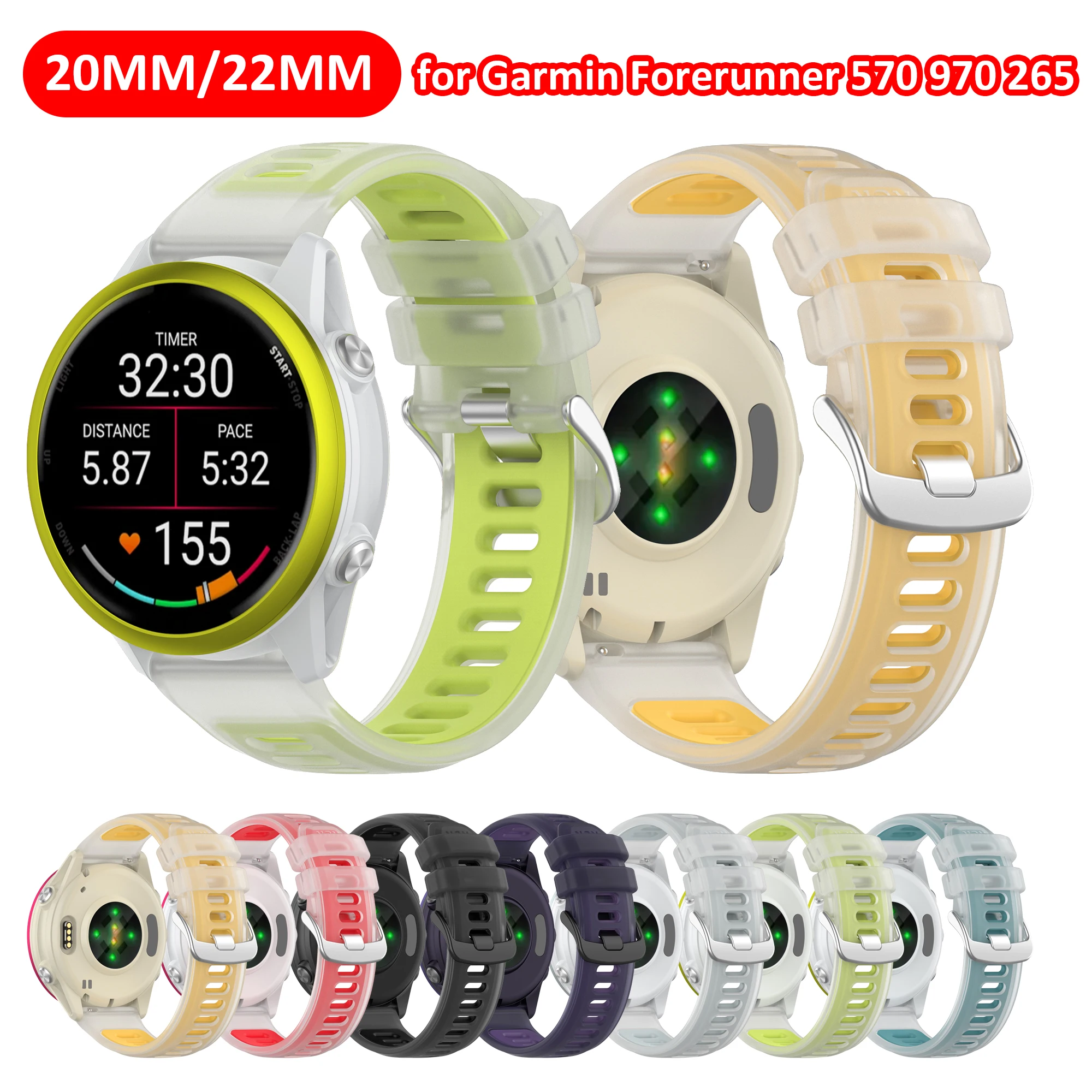 20mm 22mm Silicone Strap For Garmin Forerunner 570 47MM 42MM Band Forerunner 265 255 245 165 55 Venu 2 3 Vivoactive 4 Bracelet
20mm 22mm Silicone Strap For Garmin Forerunner 570 47MM 42MM Band Forerunner 265 255 245 165 55 Venu 2 3 Vivoactive 4 Bracelet