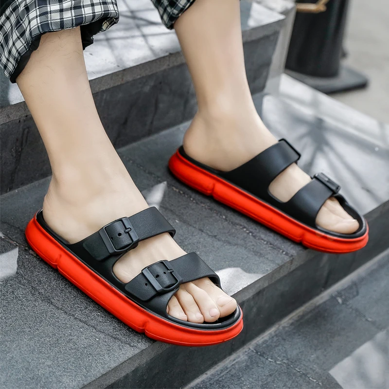 A Pair of Men's Summer Simple Couple's Slippers with Soft Soles, Wear-Resistant, Non-Slip, Comfortable, Thick-Soled Beach Shoes for Outdoor Wear
A Pair of Men's Summer Simple Couple's Slippers with Soft Soles, Wear-Resistant, Non-Slip, Comfortable, Thick-Soled Beach Shoes for Outdoor Wear