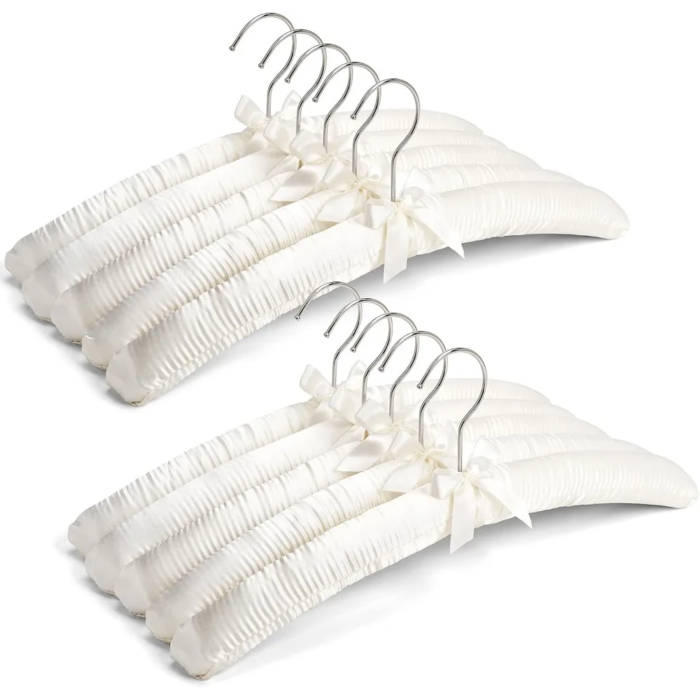 10 Pack 17" Ivory Satin Padded Hangers, Non-Slip Cushioned Hanger for Sweaters, Wedding Dress, Bridal Gown & Cashmere
10 Pack 17" Ivory Satin Padded Hangers, Non-Slip Cushioned Hanger for Sweaters, Wedding Dress, Bridal Gown & Cashmere