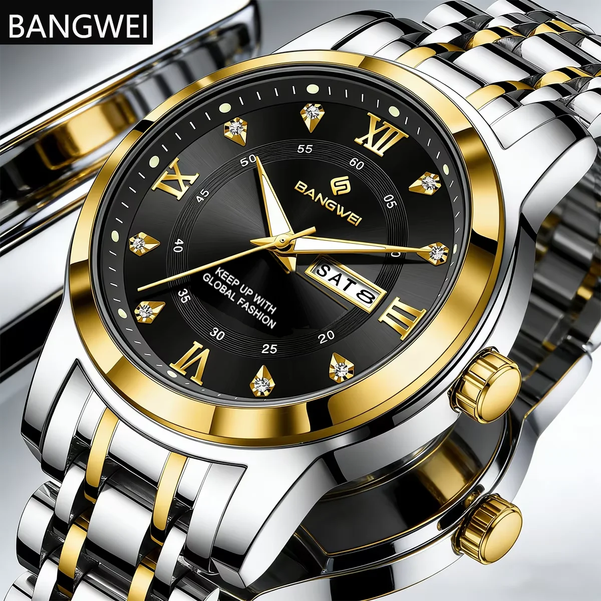 BANGWEI Sports Men Watch Waterproof Date Week Luminous Quartz Wristwatch Stainless Steel Men's Watches Male Clock Reloj Hombre
BANGWEI Sports Men Watch Waterproof Date Week Luminous Quartz Wristwatch Stainless Steel Men's Watches Male Clock Reloj Hombre
