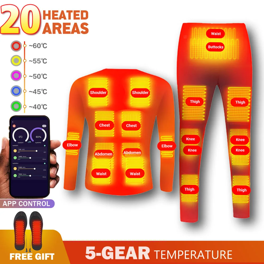Heated Thermal Underwear Men Heated Jacket Heating Underwear Suit USB Battery Powered Smart Phone APP Control Temperature Winter
Heated Thermal Underwear Men Heated Jacket Heating Underwear Suit USB Battery Powered Smart Phone APP Control Temperature Winter