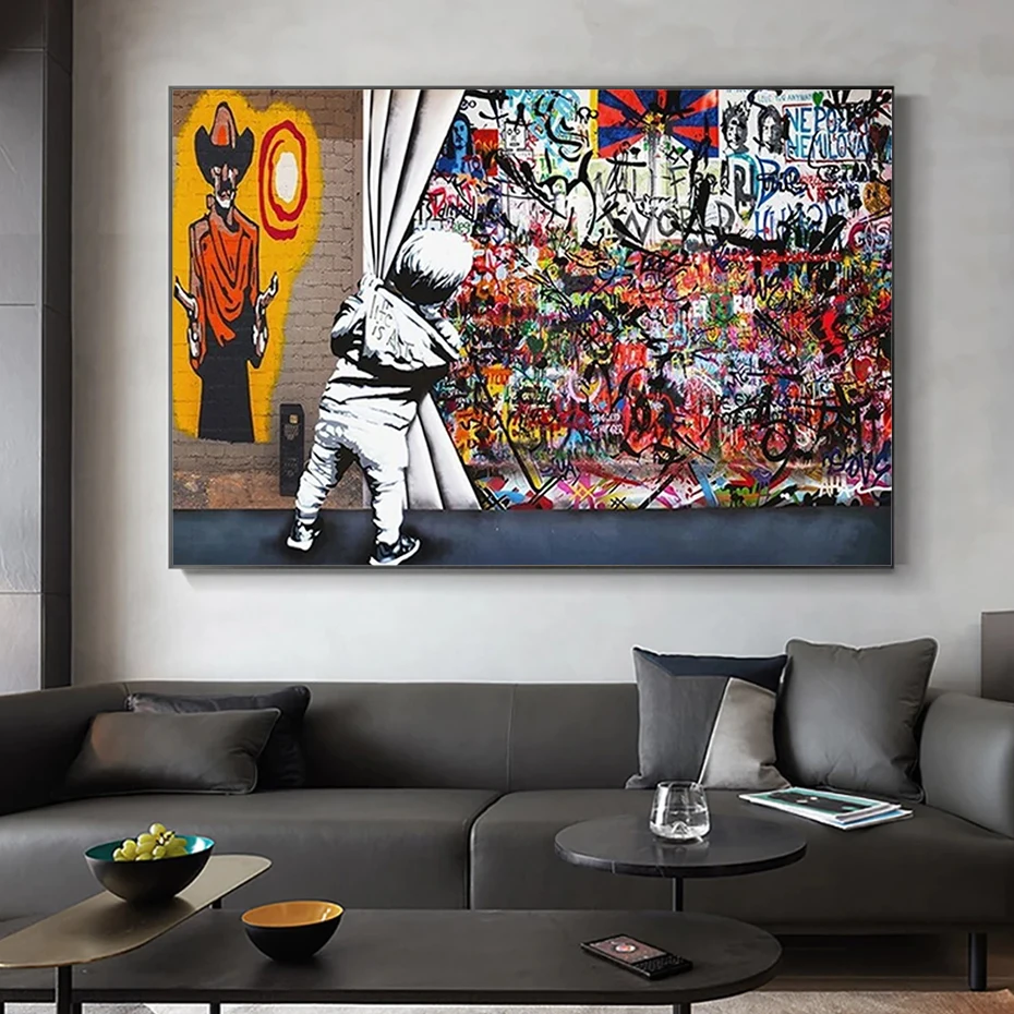 Banksy-Modern Street Graffiti Canvas Painting,Life is Art Posters and Prints,Curious Child Painting, Artwork Living Room Decor
Banksy-Modern Street Graffiti Canvas Painting,Life is Art Posters and Prints,Curious Child Painting, Artwork Living Room Decor