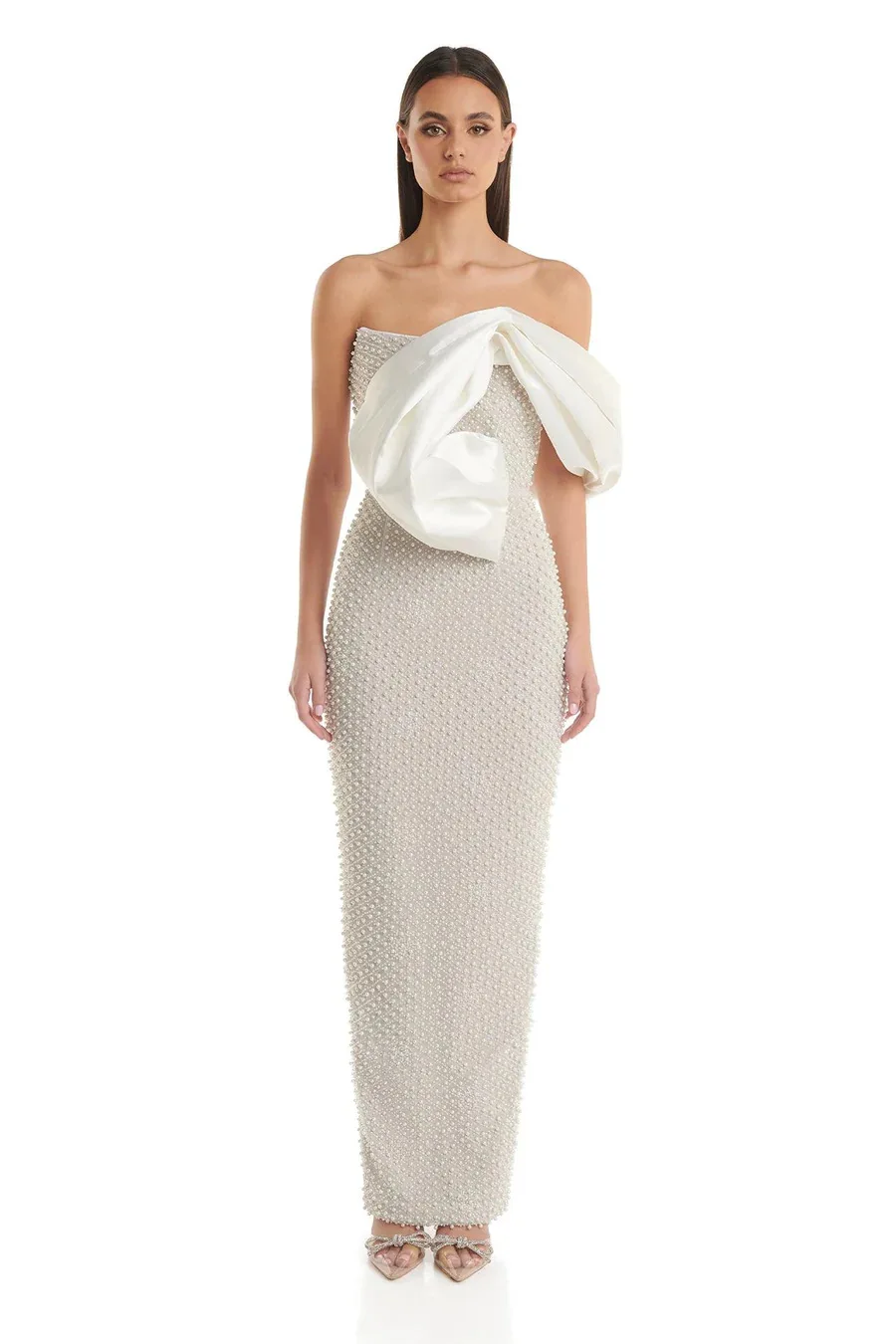 Sexy Strapless Pearl Decoration Evening Dresses for Women 2025 Summer New Bow Pleated Mesh Maxi Dress Celebrity Club Wear
Sexy Strapless Pearl Decoration Evening Dresses for Women 2025 Summer New Bow Pleated Mesh Maxi Dress Celebrity Club Wear