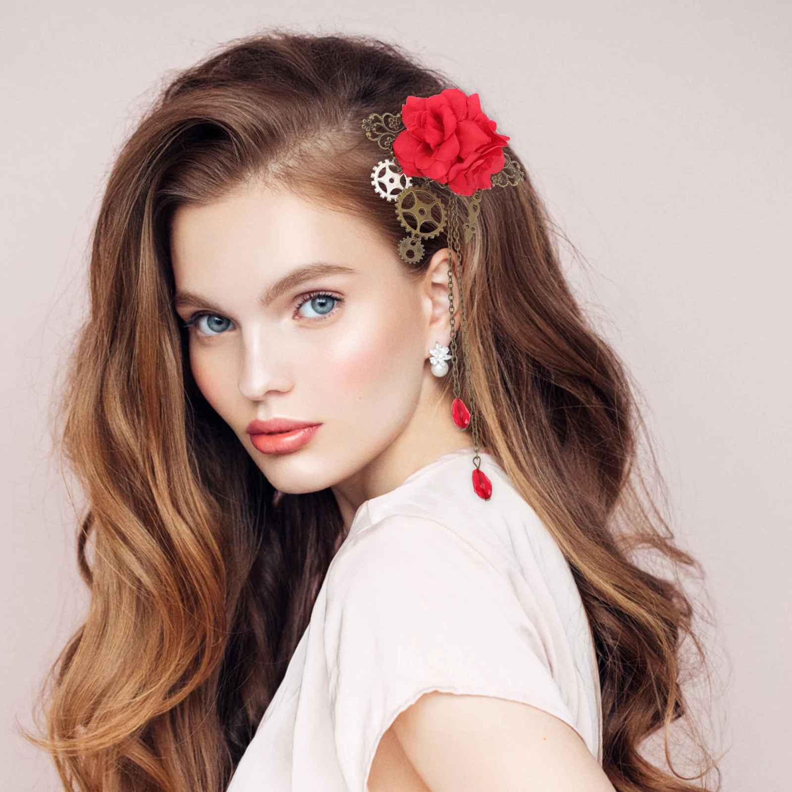 Gear Rose Hairpin Clips Women Steampunk Gothic Metal Hair Accessories Wedding Party AnimeRose Elegant LongLasting Quality
Gear Rose Hairpin Clips Women Steampunk Gothic Metal Hair Accessories Wedding Party AnimeRose Elegant LongLasting Quality