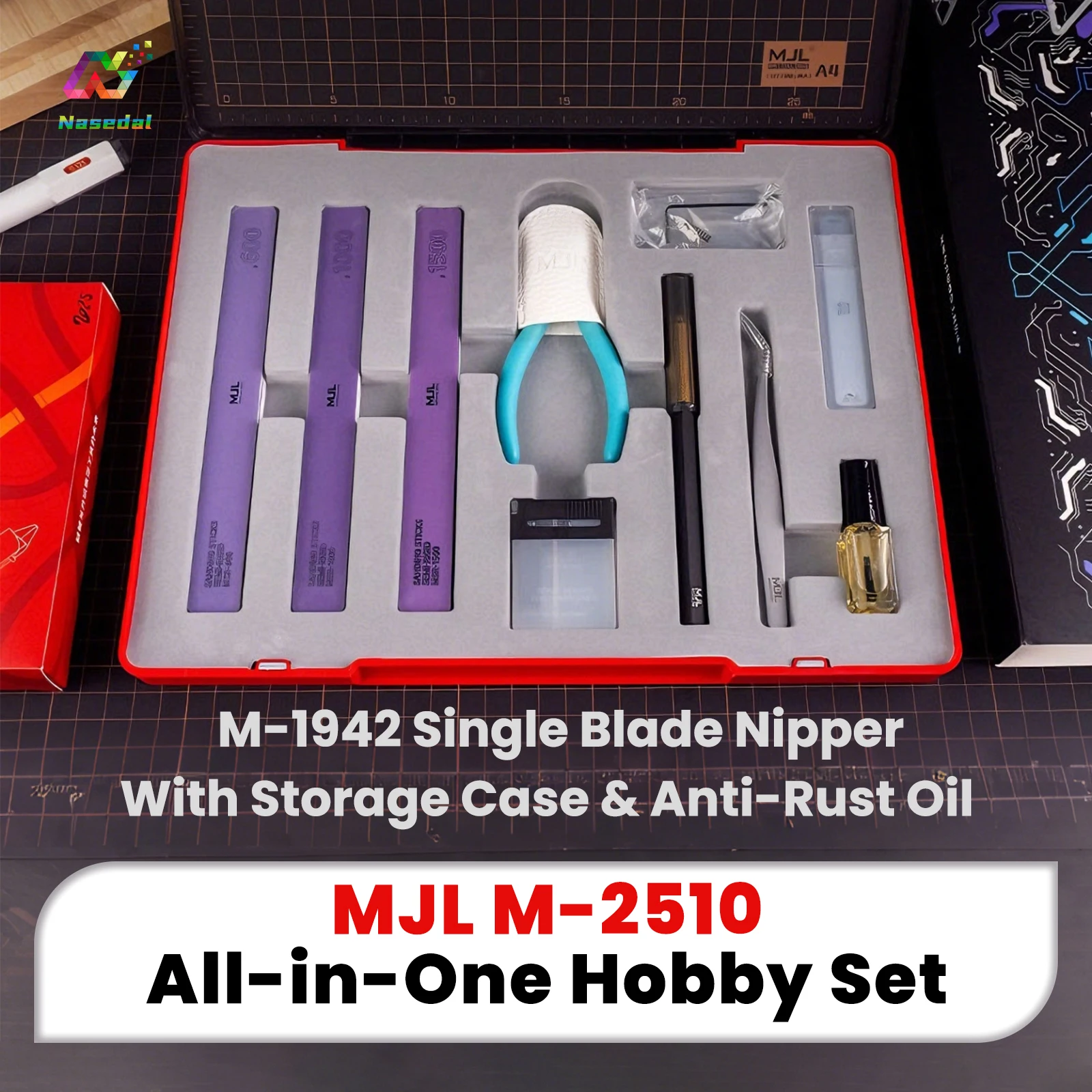 MJL M-2510 Complete Model Building Tool Kit for Gundam Military Plastic Model DIY Assembly Hobby Craft Set with Storage Case
MJL M-2510 Complete Model Building Tool Kit for Gundam Military Plastic Model DIY Assembly Hobby Craft Set with Storage Case