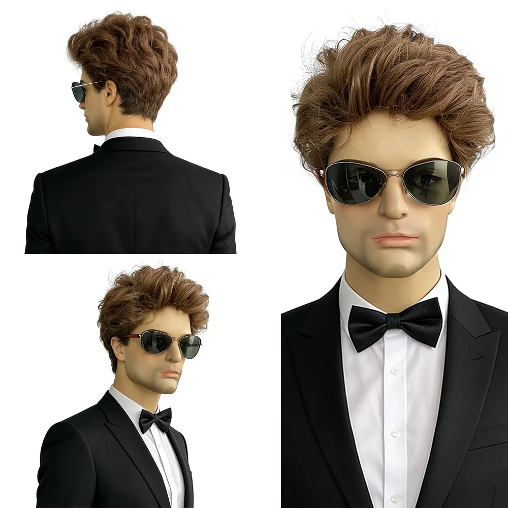Men's Natural Short Curly Wig Light Golden Brown Breathable Adjustable Heat Resistant Synthetic Wig For Cosplay Daily Party Use
Men's Natural Short Curly Wig Light Golden Brown Breathable Adjustable Heat Resistant Synthetic Wig For Cosplay Daily Party Use