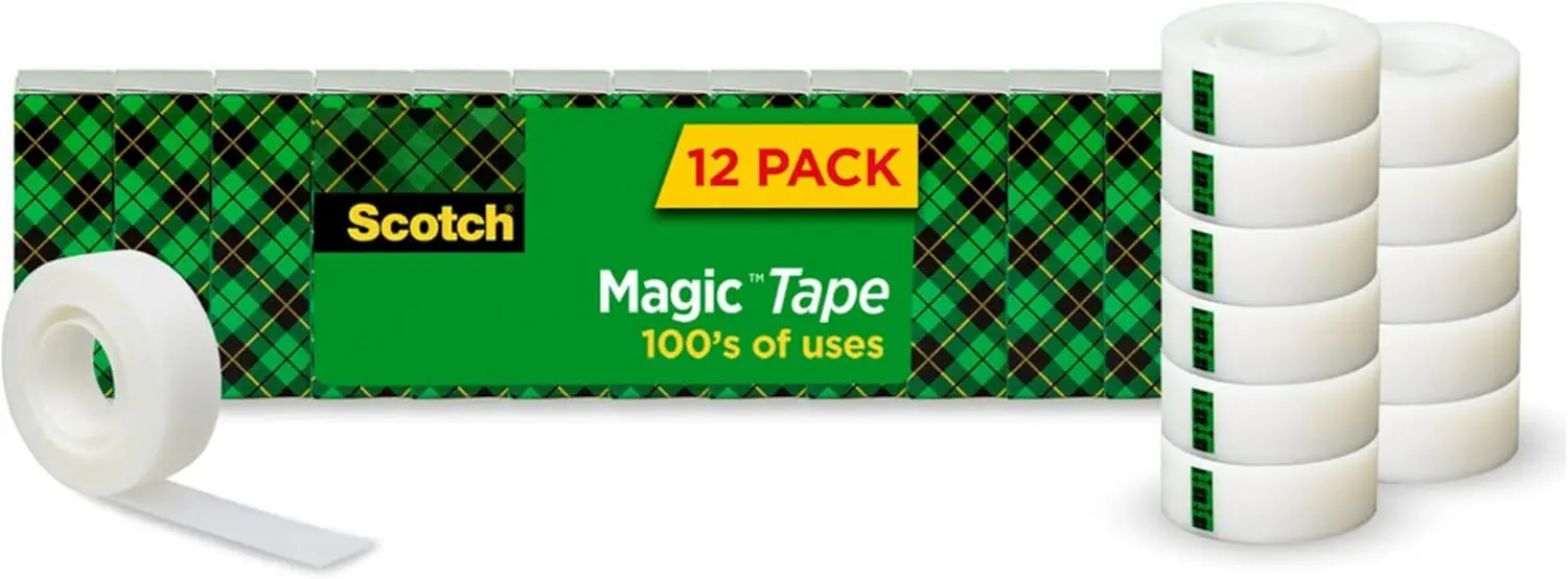 Magic Tape, Invisible, Home Office Supplies and Back to School Supplies for College and Classrooms, 12 Rolls
Magic Tape, Invisible, Home Office Supplies and Back to School Supplies for College and Classrooms, 12 Rolls