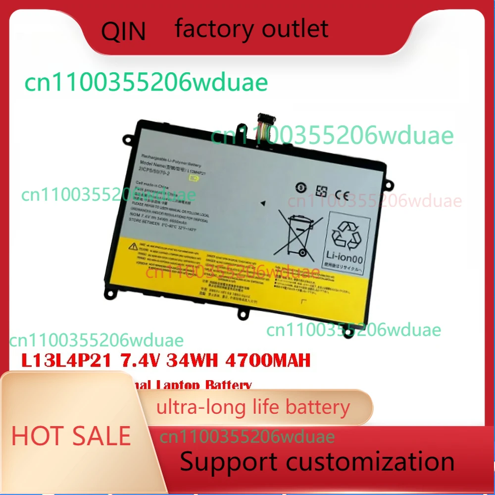 L13L4P21 7.4V 34WH 4700MAH L13M4P21 Original Laptop Battery For Lenovo Ideapad Yoga 2 11(80CX59418525) 20332 2332 20428 Yoga2
L13L4P21 7.4V 34WH 4700MAH L13M4P21 Original Laptop Battery For Lenovo Ideapad Yoga 2 11(80CX59418525) 20332 2332 20428 Yoga2