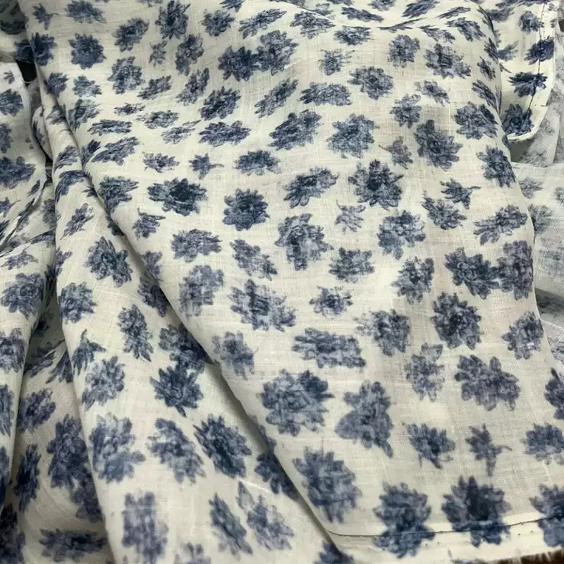 100% ramie milky white plant floral printed fabric, suitable for clothing sewing and DIY fabrics
100% ramie milky white plant floral printed fabric, suitable for clothing sewing and DIY fabrics