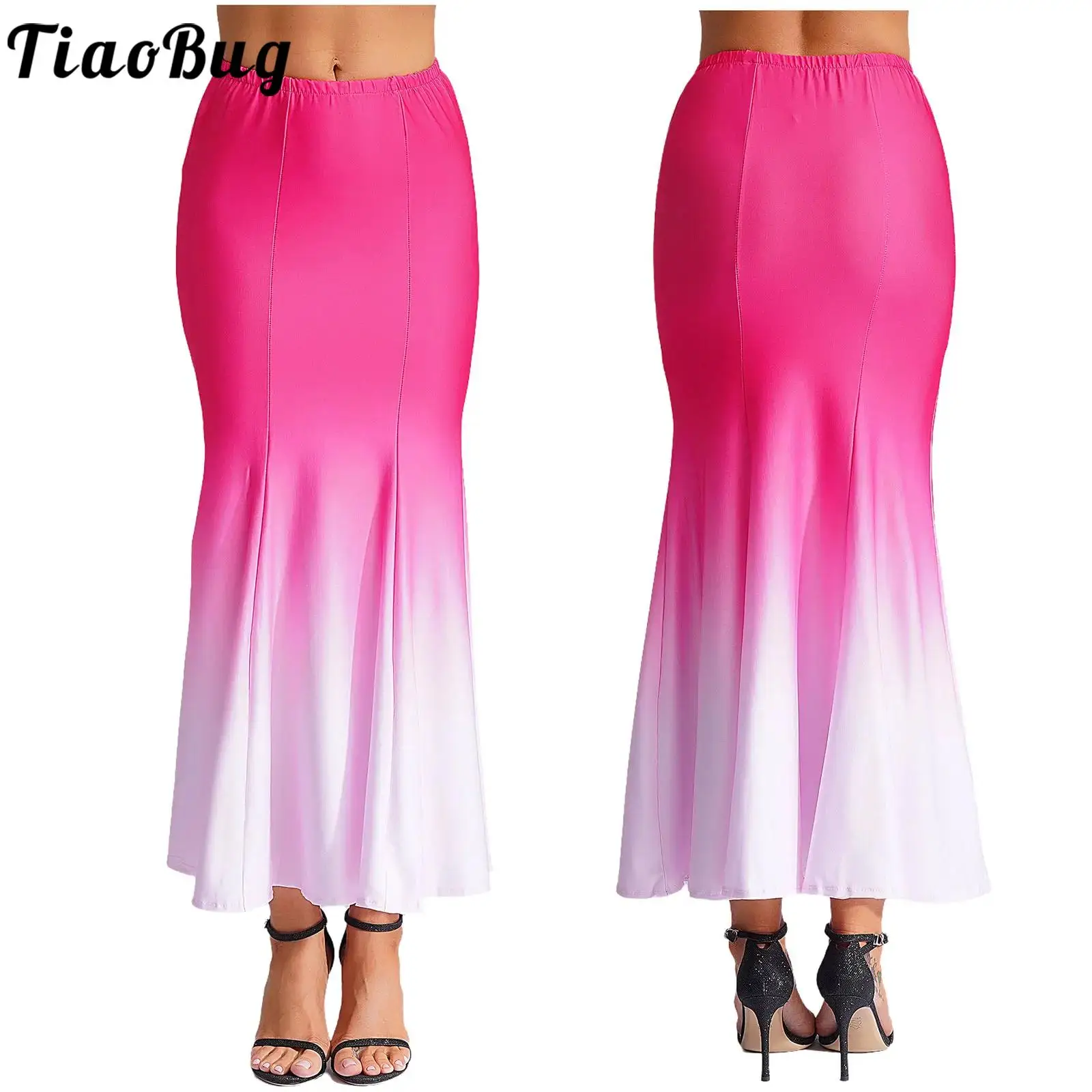 Womens Dance Fishtail Skirts Classic Dancing Costume Colour Gradient Elegant Midi Skirt Bodycon Tight Skirt with Flared Hem
Womens Dance Fishtail Skirts Classic Dancing Costume Colour Gradient Elegant Midi Skirt Bodycon Tight Skirt with Flared Hem