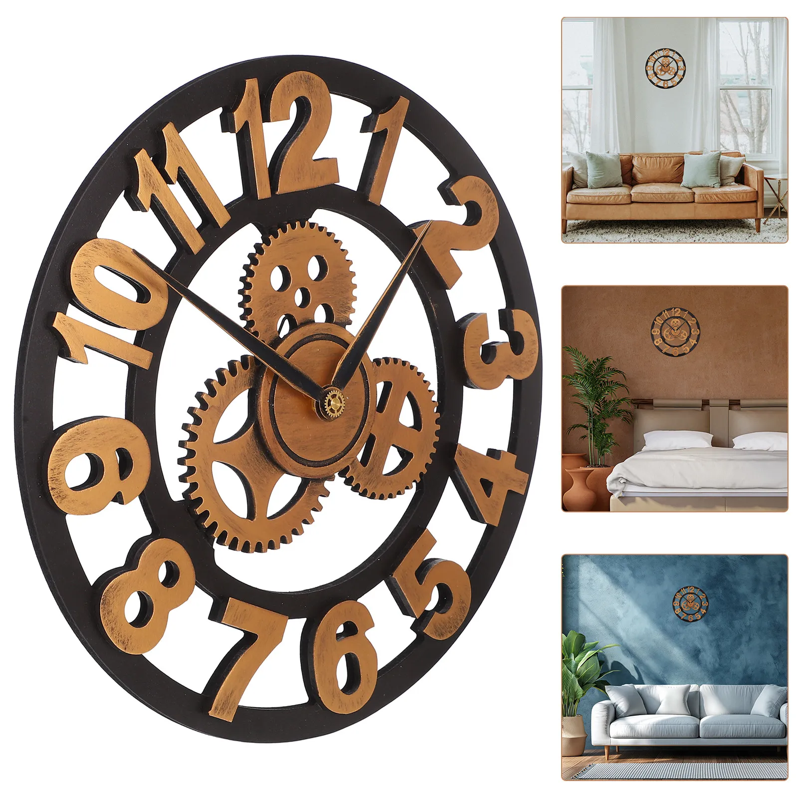 Wall Clock Iron Industrial Design Silent Non Ticking Round Wall Hanging Clock for Bedroom Living Room Kitchen Office
Wall Clock Iron Industrial Design Silent Non Ticking Round Wall Hanging Clock for Bedroom Living Room Kitchen Office